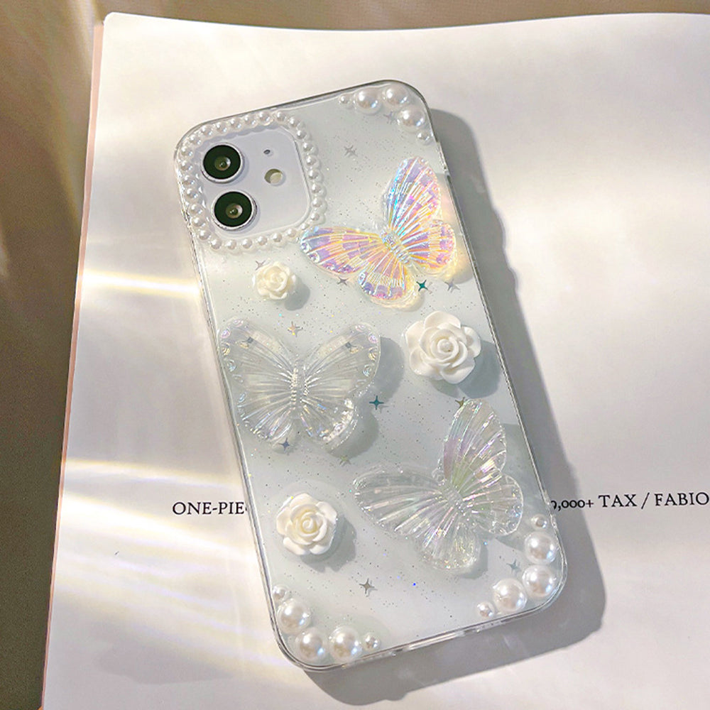 Protective Phone Cover for iPhone 12 mini 3D Butterfly Flower Decor TPU Phone Back Case Protective Phone Cover for iPhone 12 mini 3D Butterfly Flower Decor TPU Phone Back Case